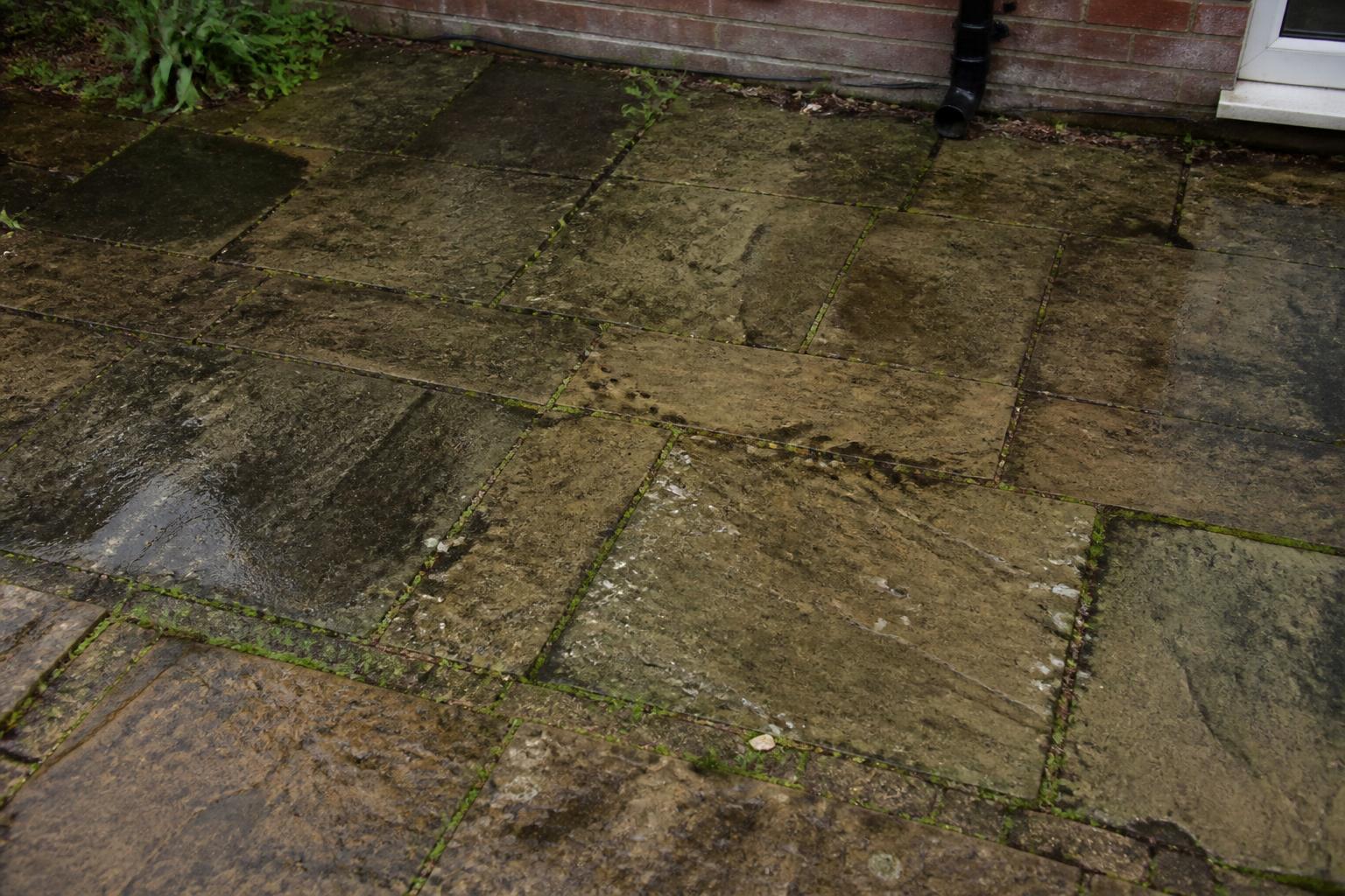 Sandstone patio · restored and re-jointed before restoration